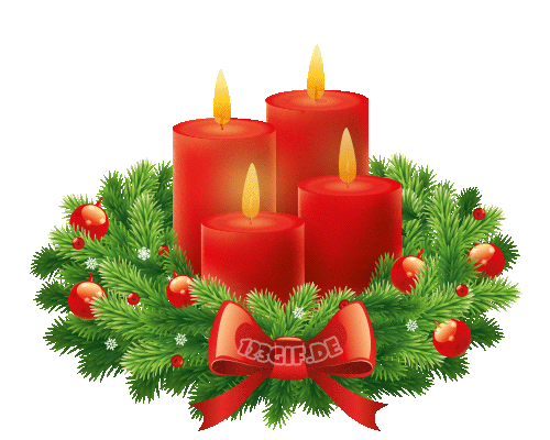 Adventskranz 4 Kerzen brennen