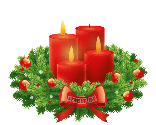 Adventskranz 3 Kerzen brennen